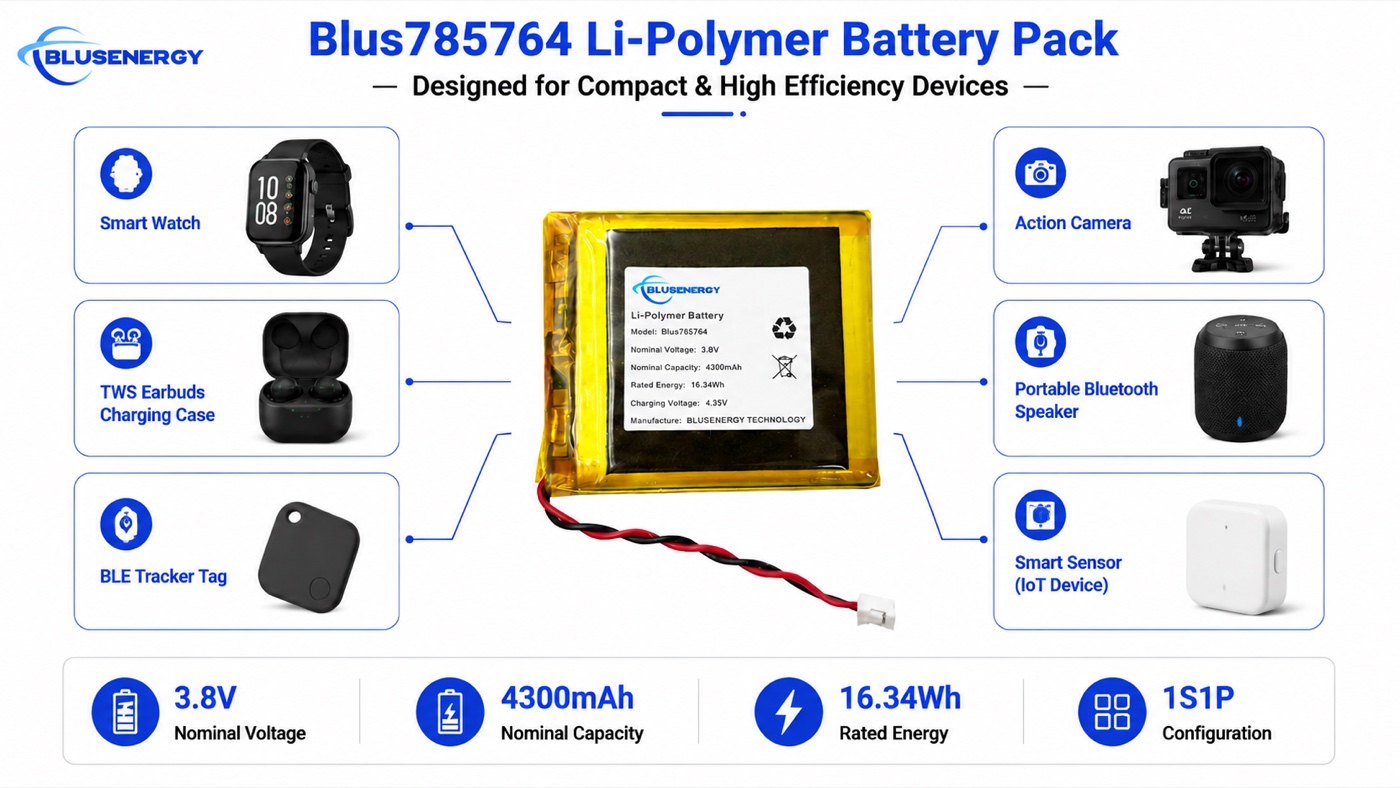 785764 3.8V 4,800mAh خلية ليثيوم بوليمر مخصصة - التطبيقات